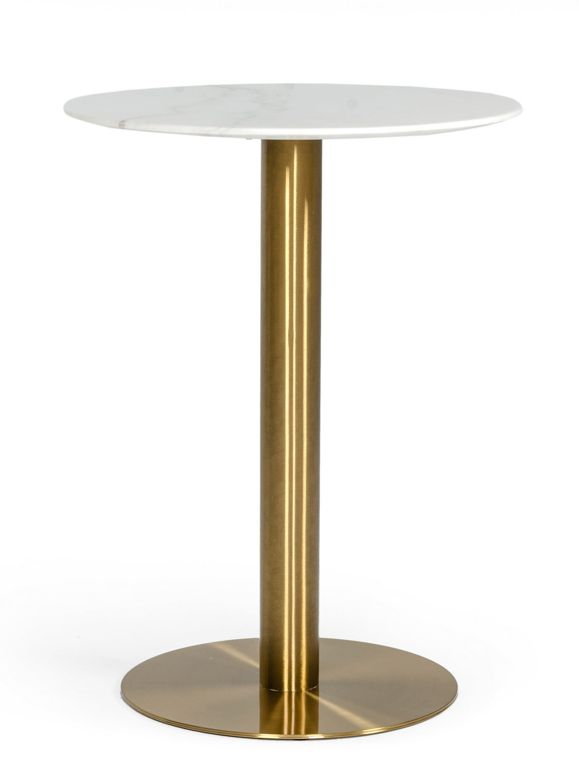 Modrest Fairway Glam White Marble and Brushed Gold Bar Table