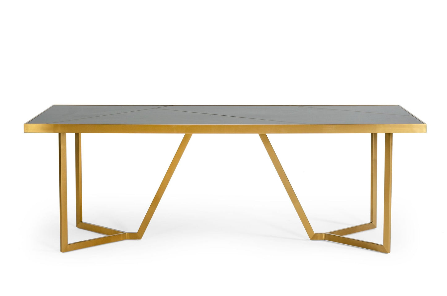 Modrest Nolte Glam Black Zebrawood and Gold Dining Table