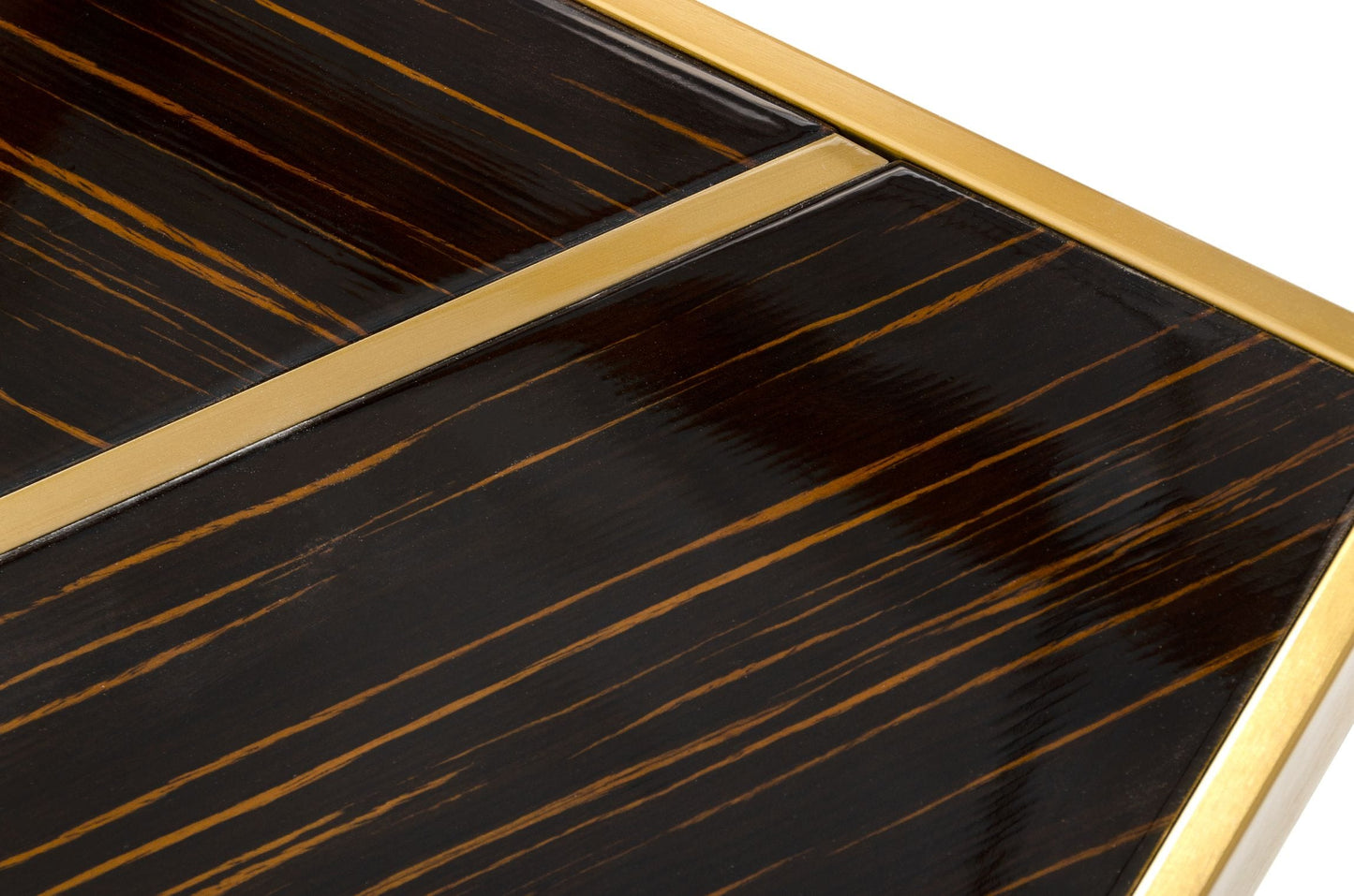 Modrest Nolte Glam Black Zebrawood and Gold Dining Table