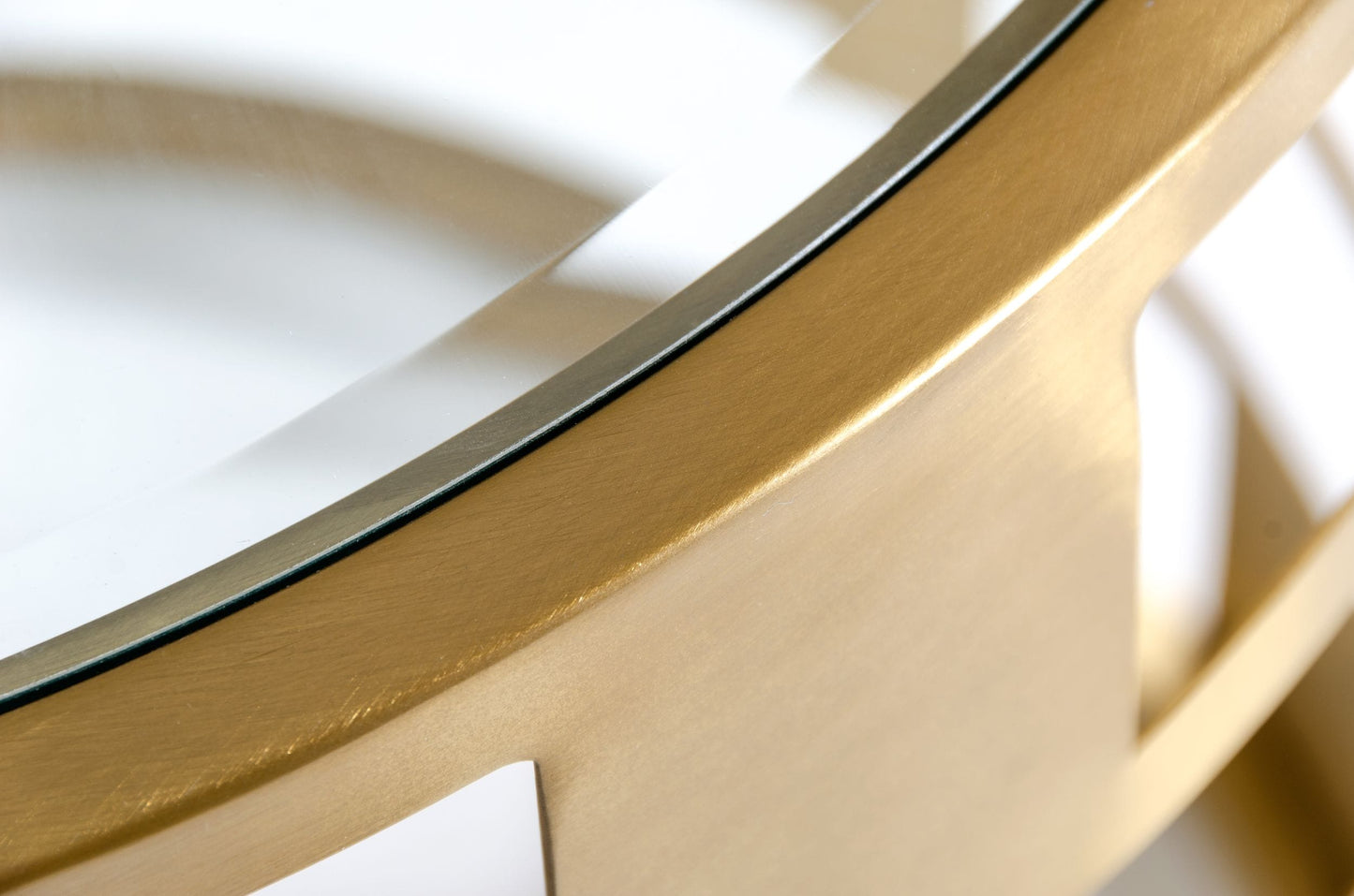 Modrest Kudo Glam Clear Glass and Gold Glass End Table