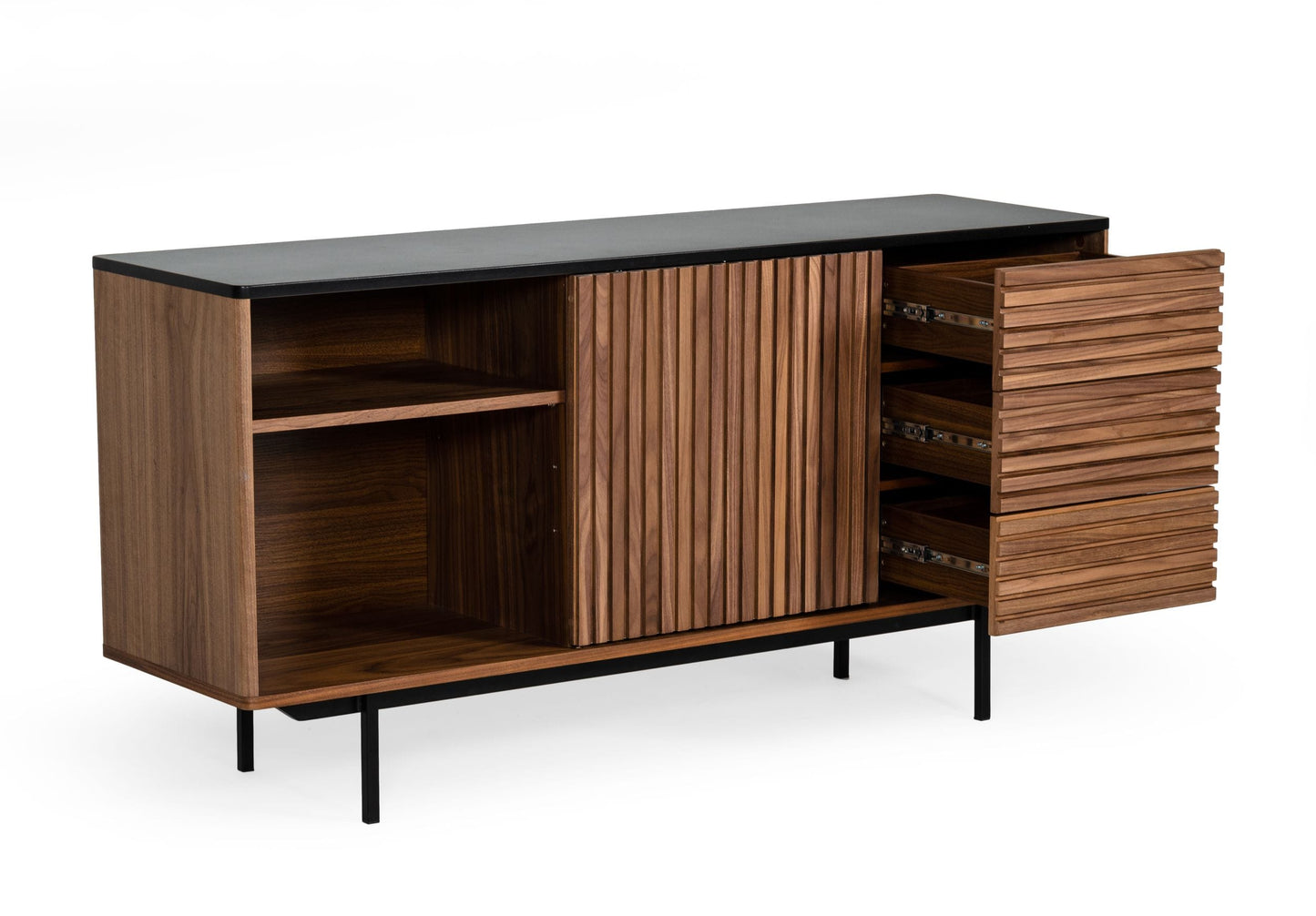 Modrest Maggie Modern Walnut and Grey Buffet