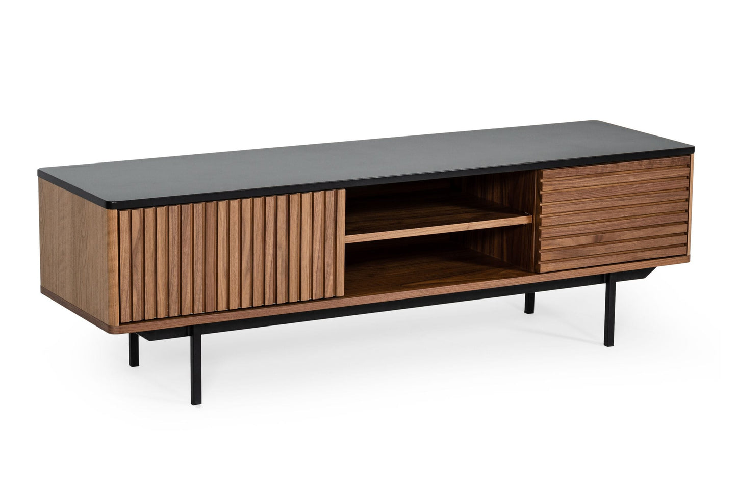 Modrest Maggie Modern Walnut and Grey TV Stand