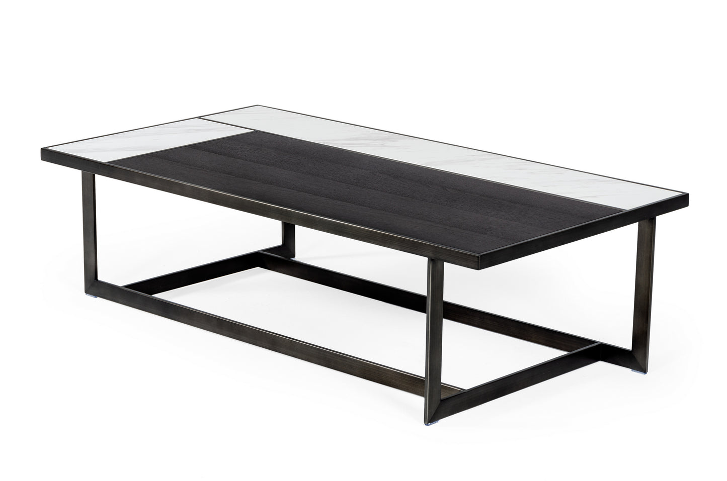 Modrest Fargo Modern Ceramic and Grey Walnut Coffee Table