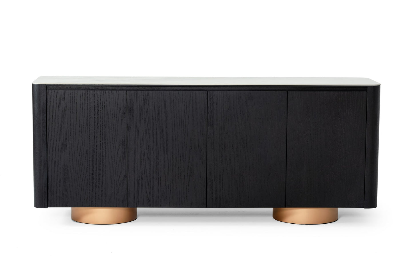 Modrest Peak Modern White Ceramic/Black Oak/Rosegold Buffet