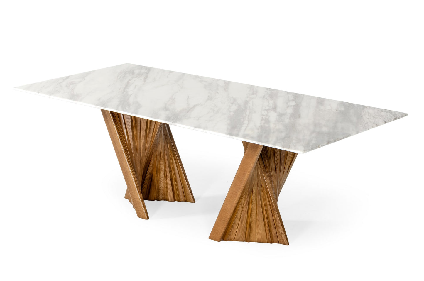 Modrest Cadence Modern Walnut and Marble Dining Table
