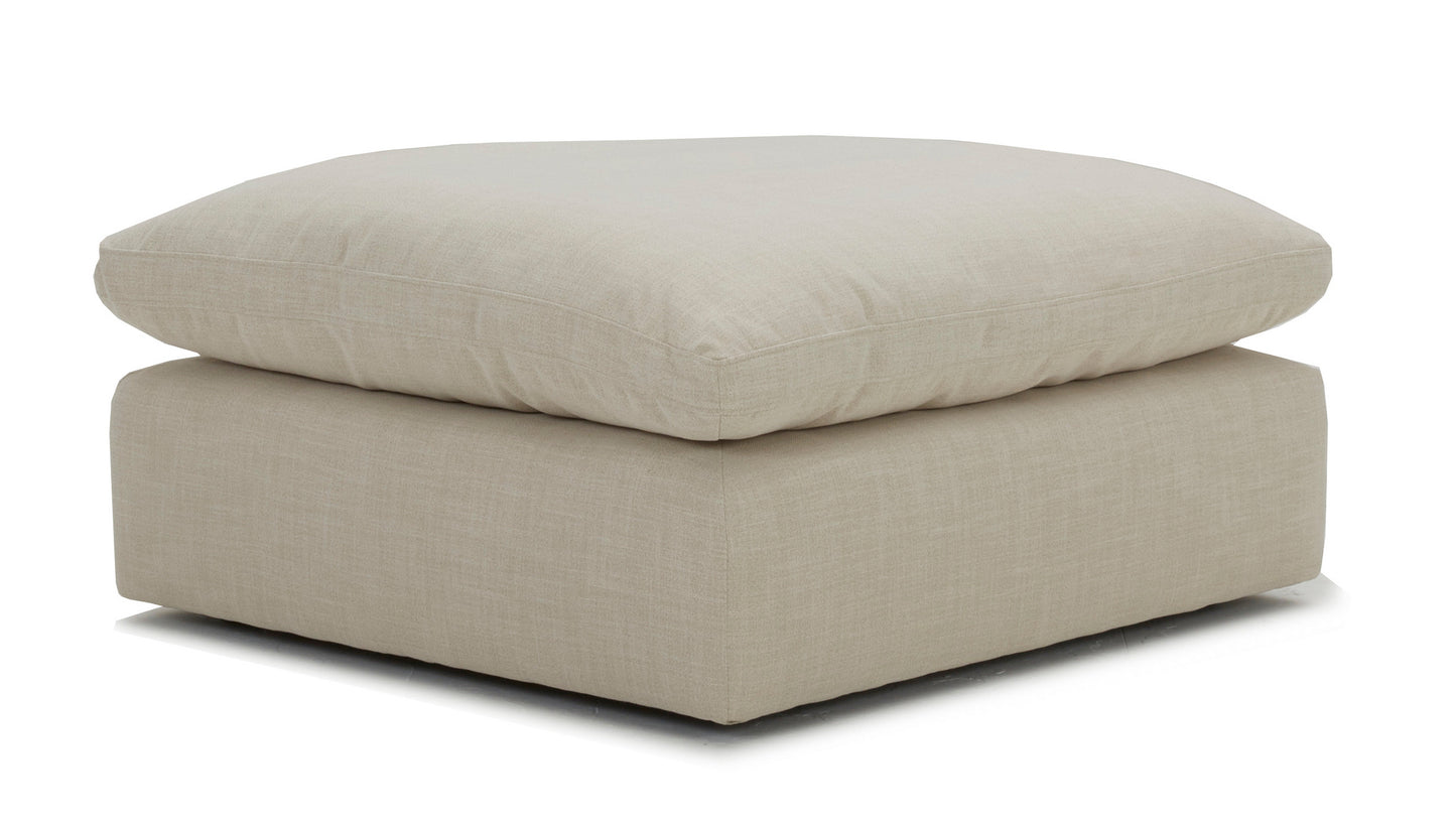 Divani Casa Fedora Modern White Fabric Sectional Sofa Ottoman