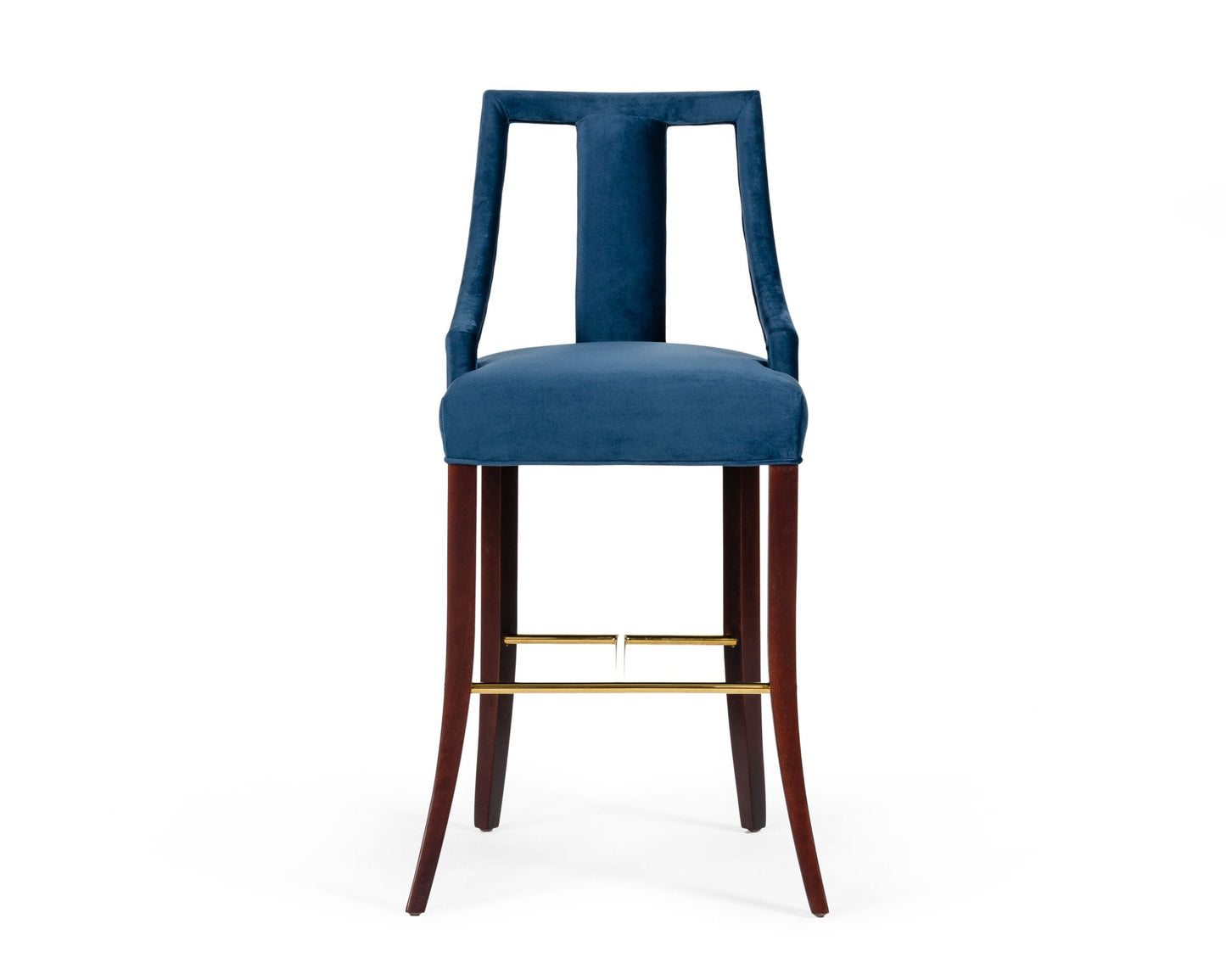 Modrest Kimball Glam Blue Velvet Bar Stool