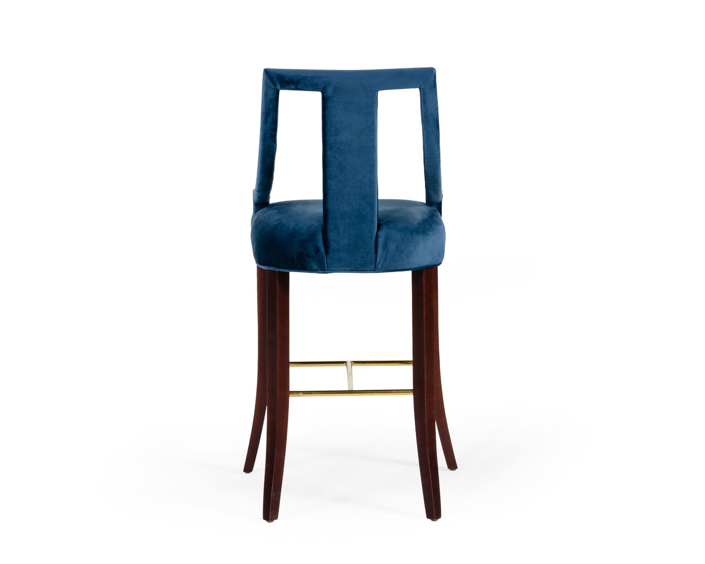Modrest Kimball Glam Blue Velvet Bar Stool