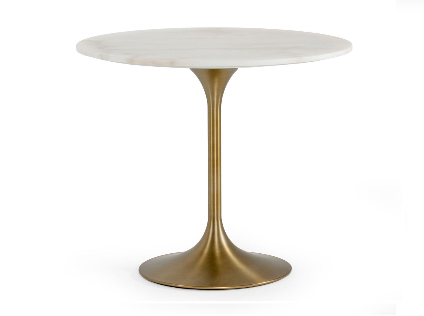 Modrest Collins Glam White Marble and Gold Dining Table