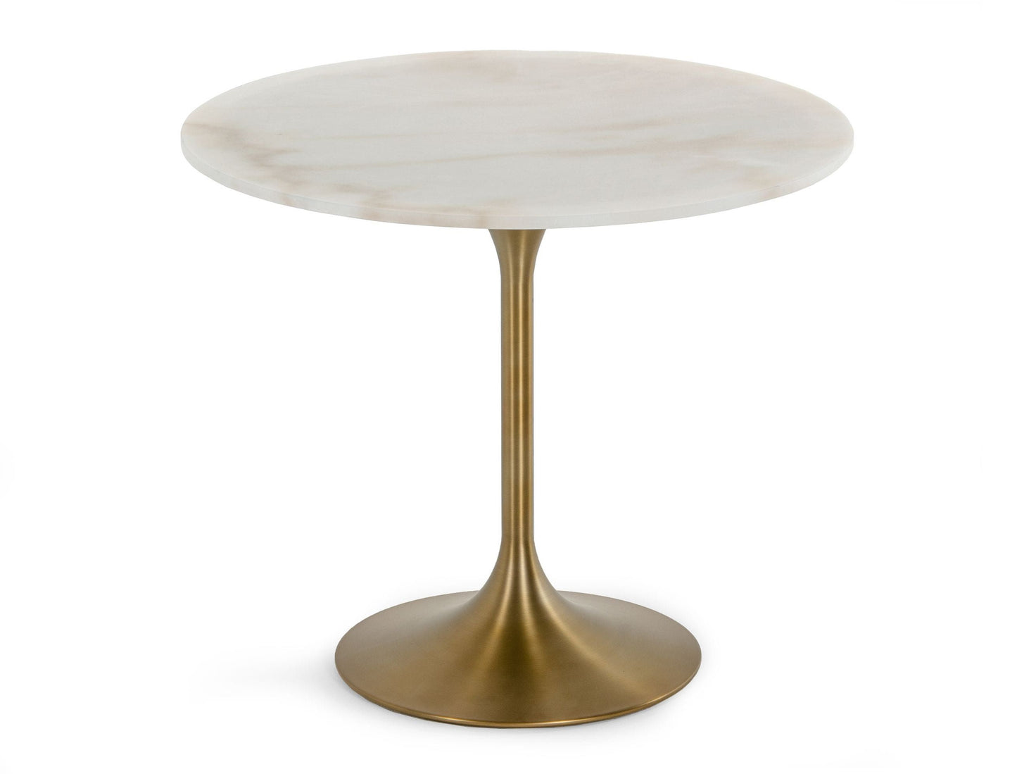 Modrest Collins Glam White Marble and Gold Dining Table