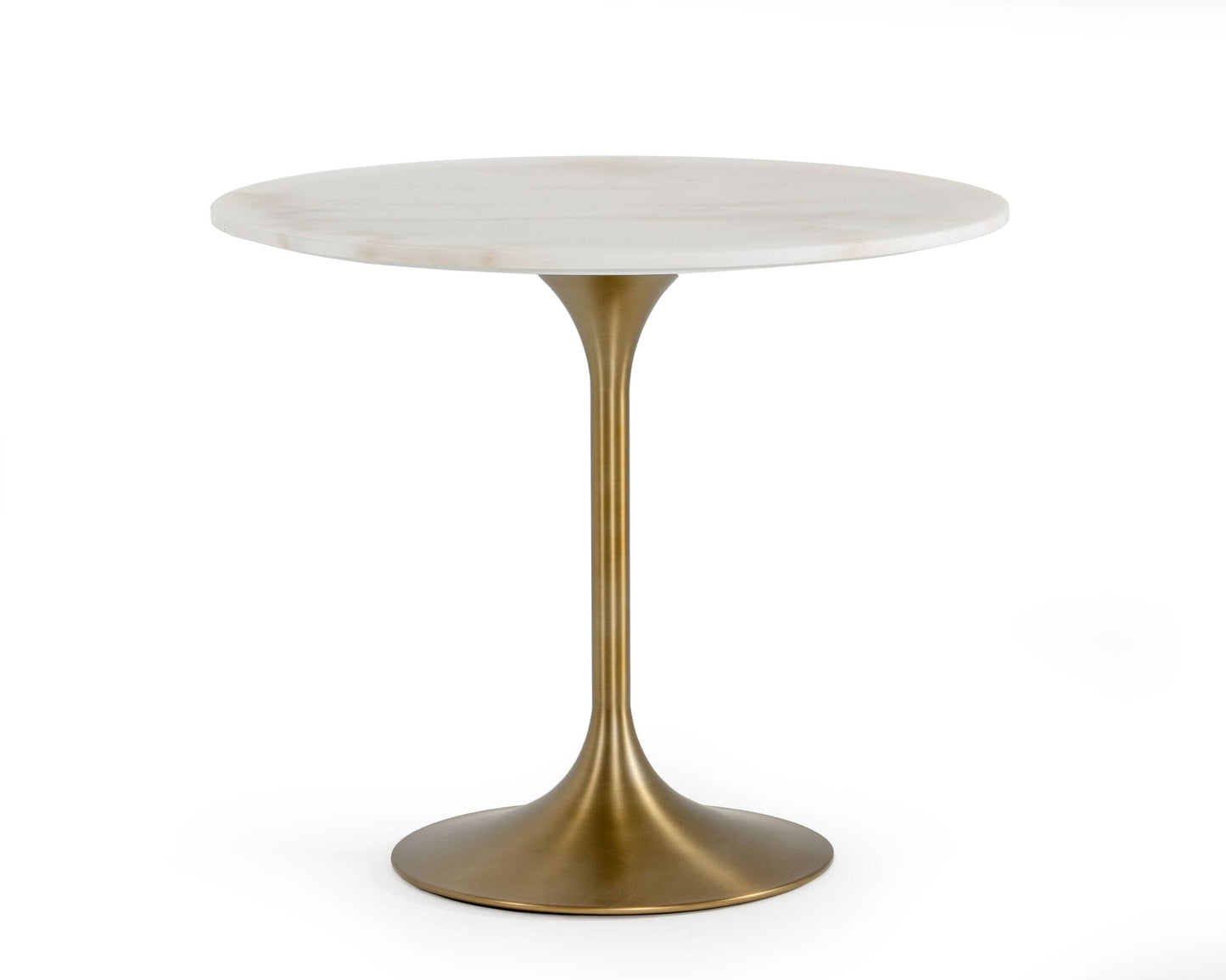 Modrest Collins Glam White Marble and Gold Dining Table
