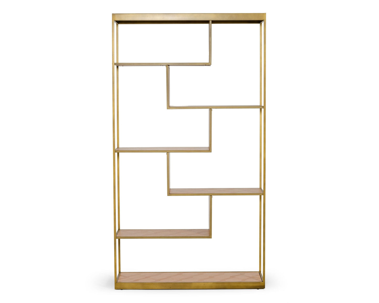 Modrest Jessica Modern Oak and Brass Bookshelf