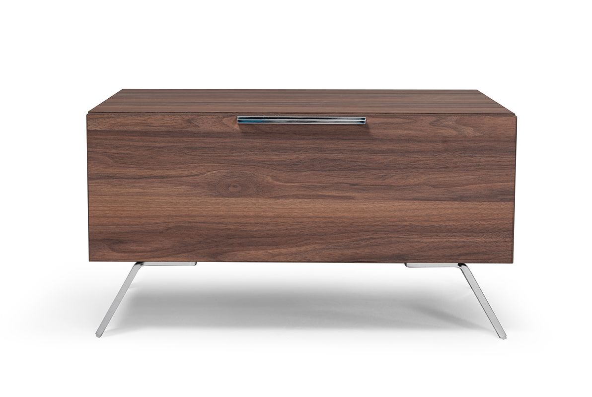 Nova Domus Brooklyn Italian Modern Walnut Bed Nightstands Set
