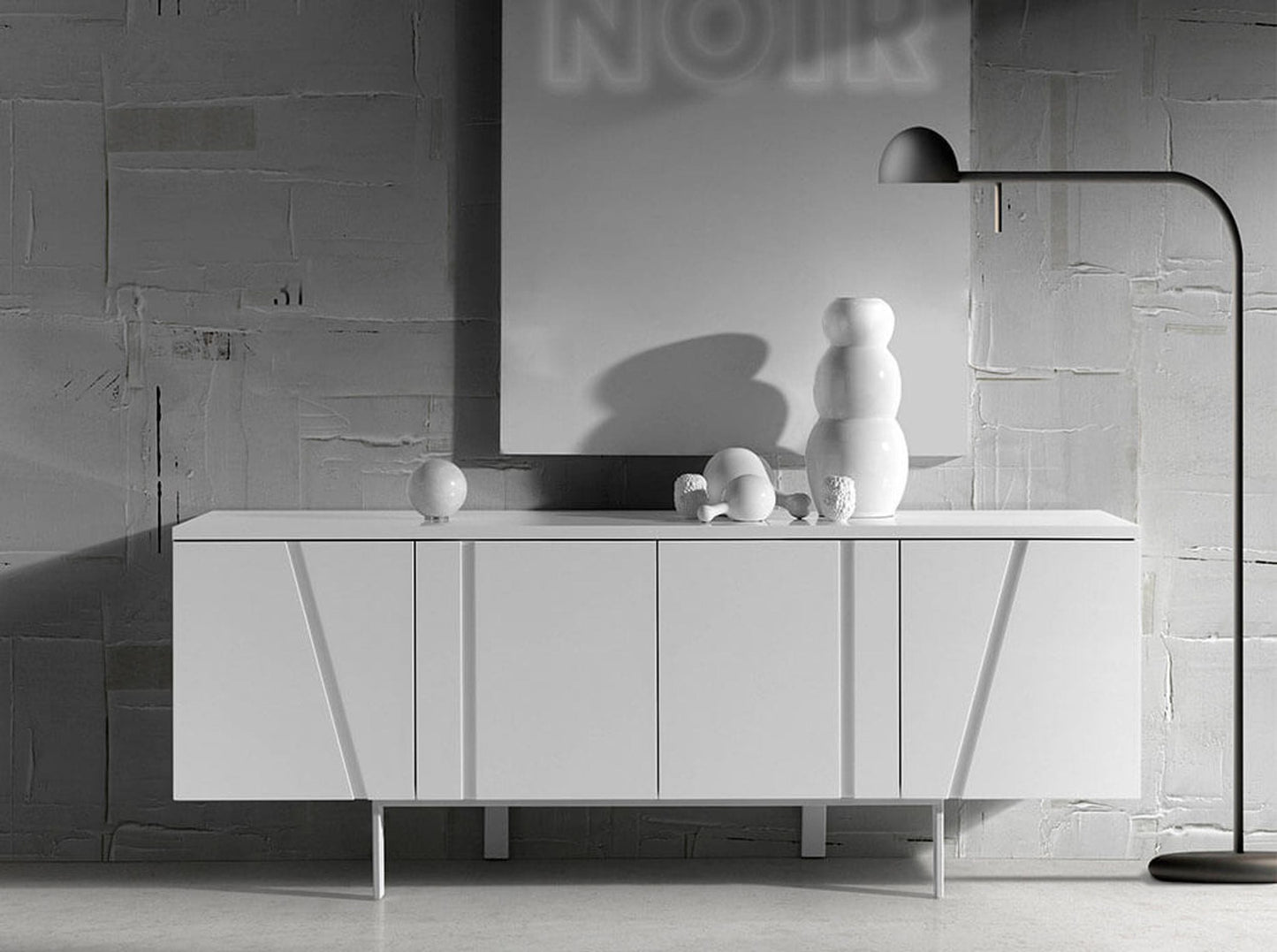 Modrest Mario Modern White Veneer Buffet