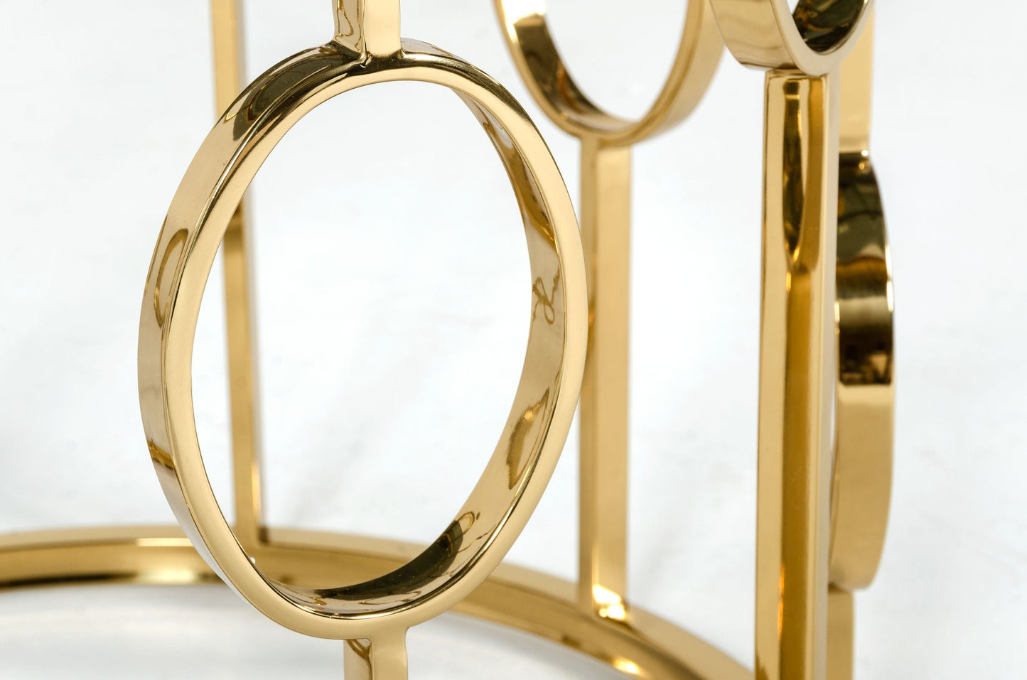 Modrest Filbert Modern Smoked Glass and Champagne Gold Dining Table