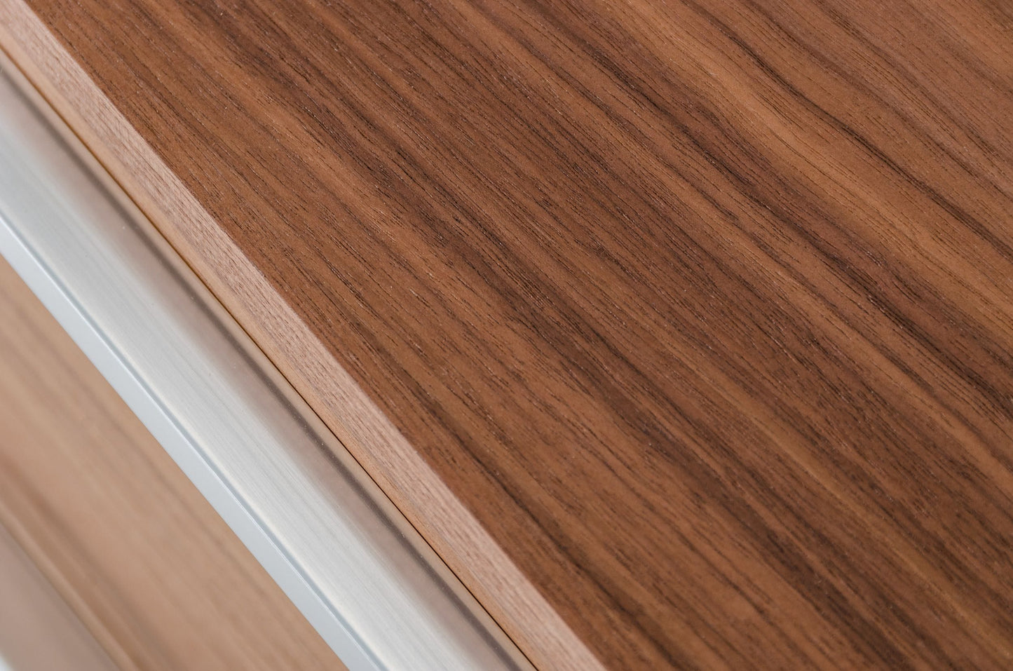 Modrest Heloise Contemporary Walnut and Stainless Steel Dresser