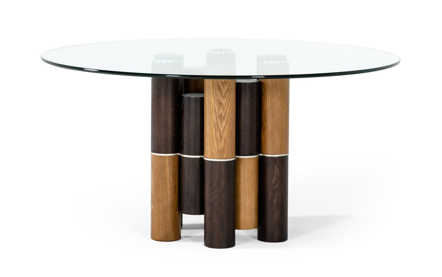 Modrest Greta Modern Glass and Walnut Dining Table