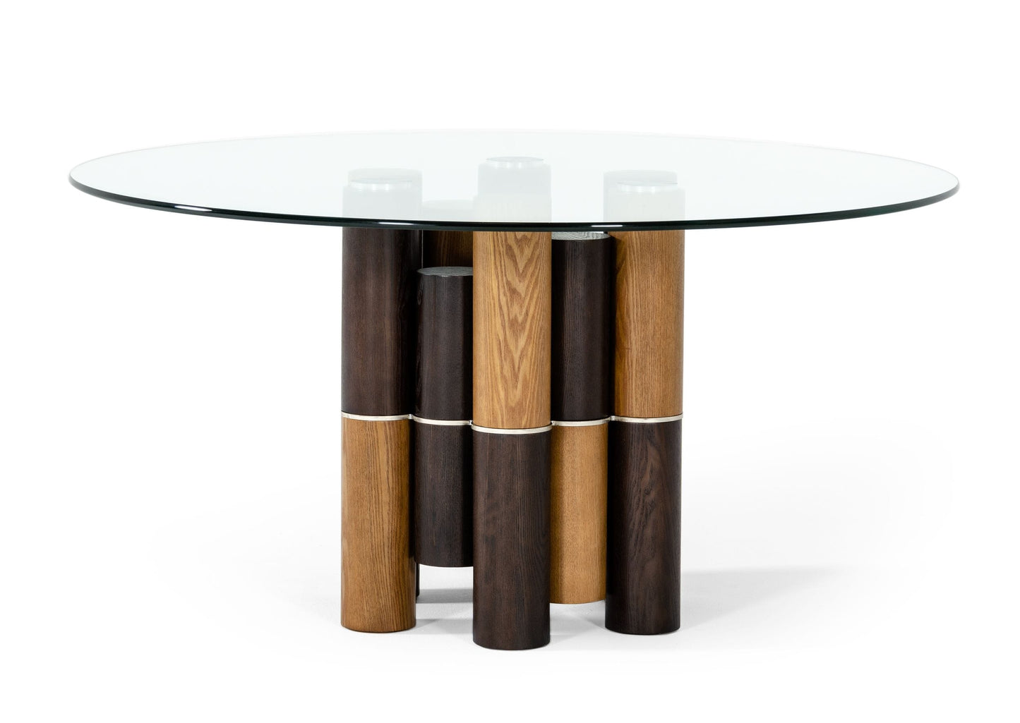 Modrest Greta Modern Glass and Walnut Dining Table