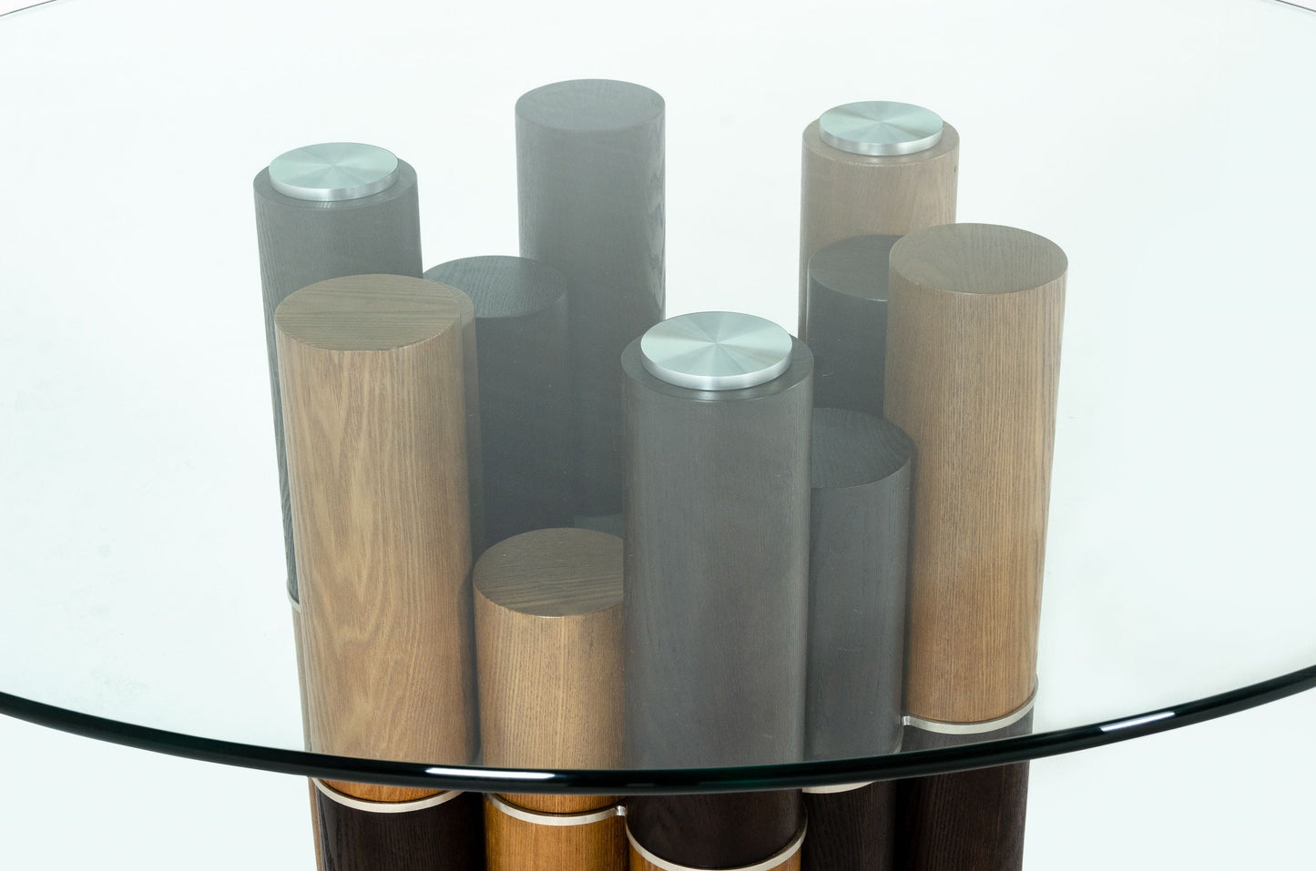 Modrest Greta Modern Glass and Walnut Dining Table