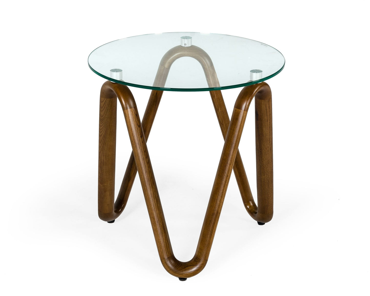 Modrest Lassen Modern Glass and Walnut End Table