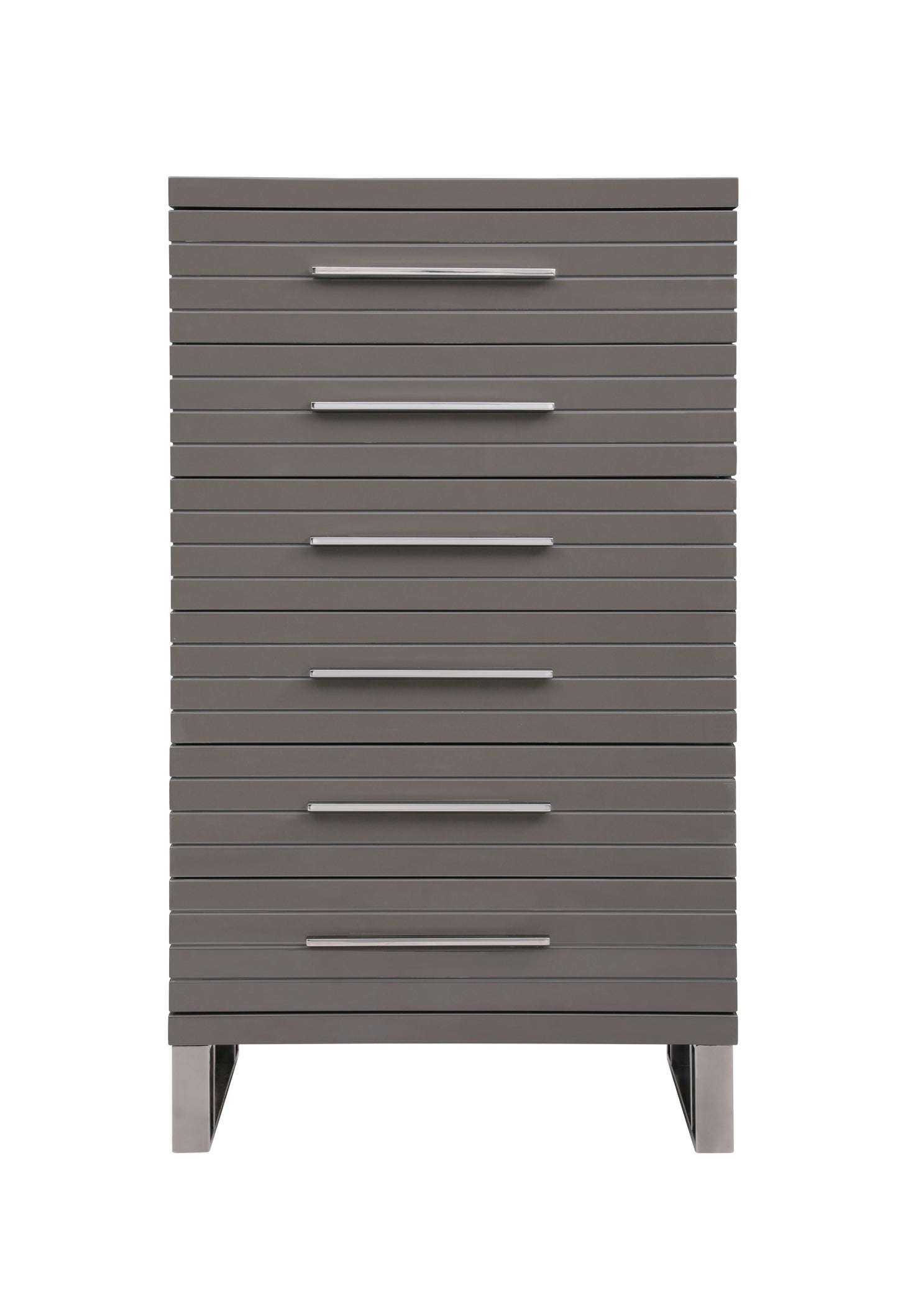Modrest Splendor Grey High Gloss Slatted Chest