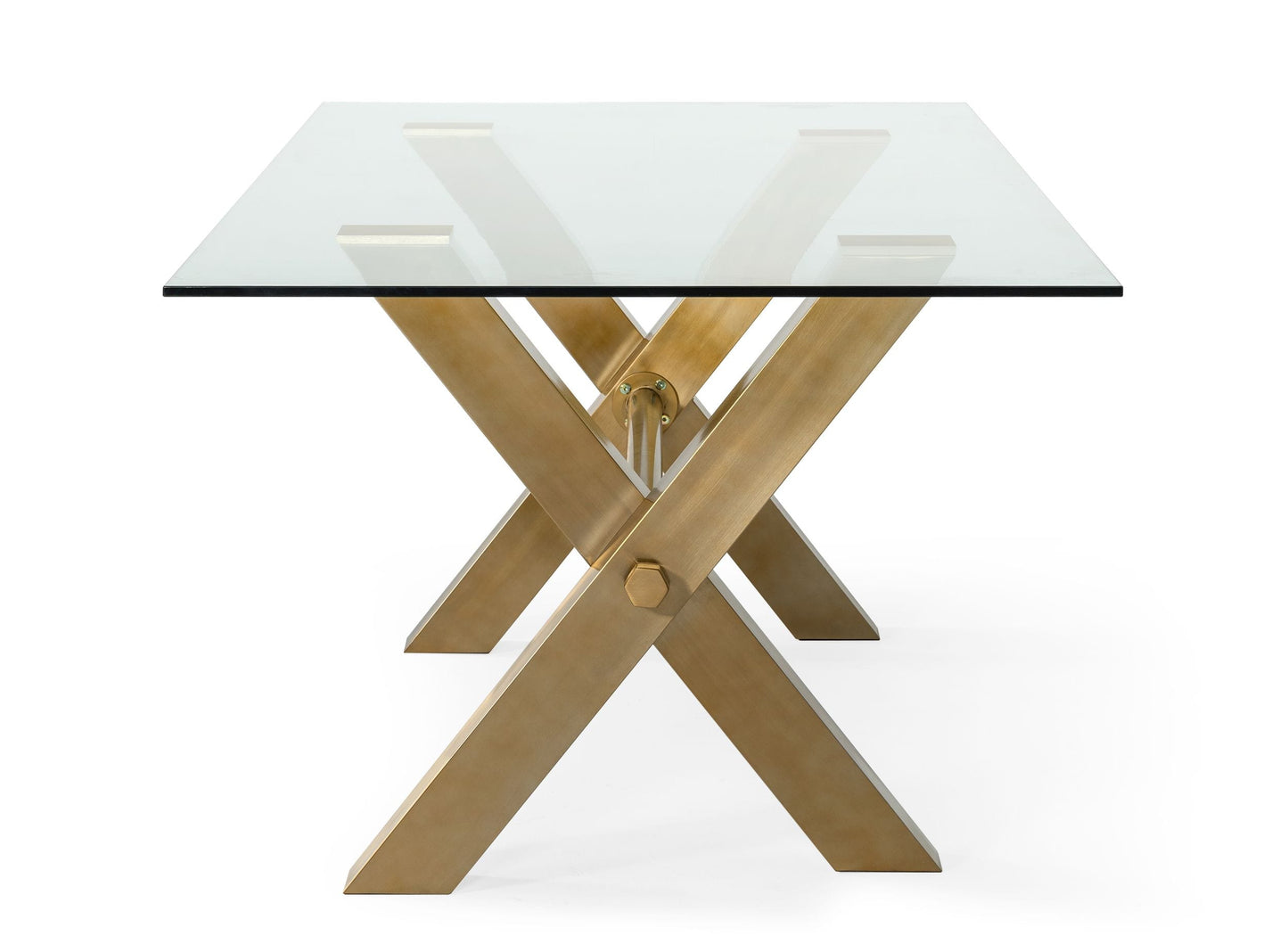Modrest Dandy Modern Golden and Glass Dining Table