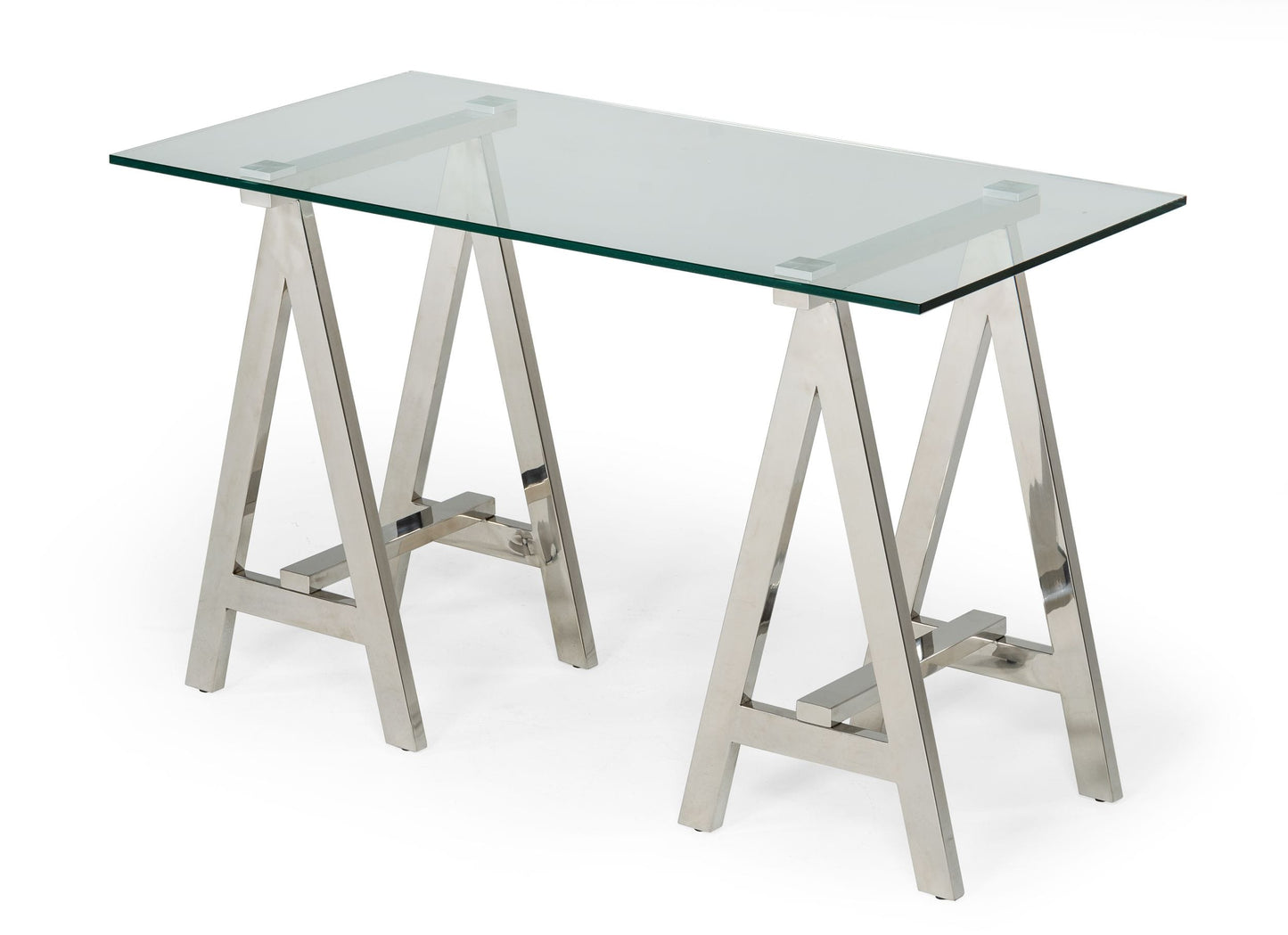 Modrest Ostrow Modern Glass and Stainless Steel Console Table