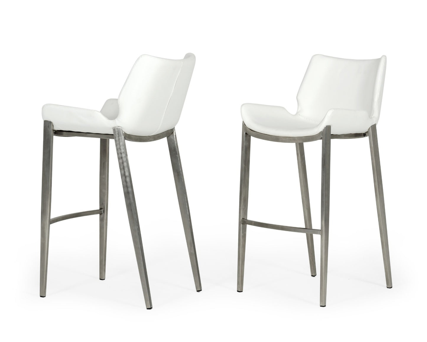 Modrest Dave Modern White Leatherette Bar Stool