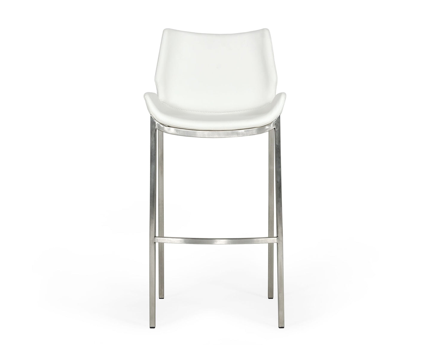 Modrest Dave Modern White Leatherette Bar Stool