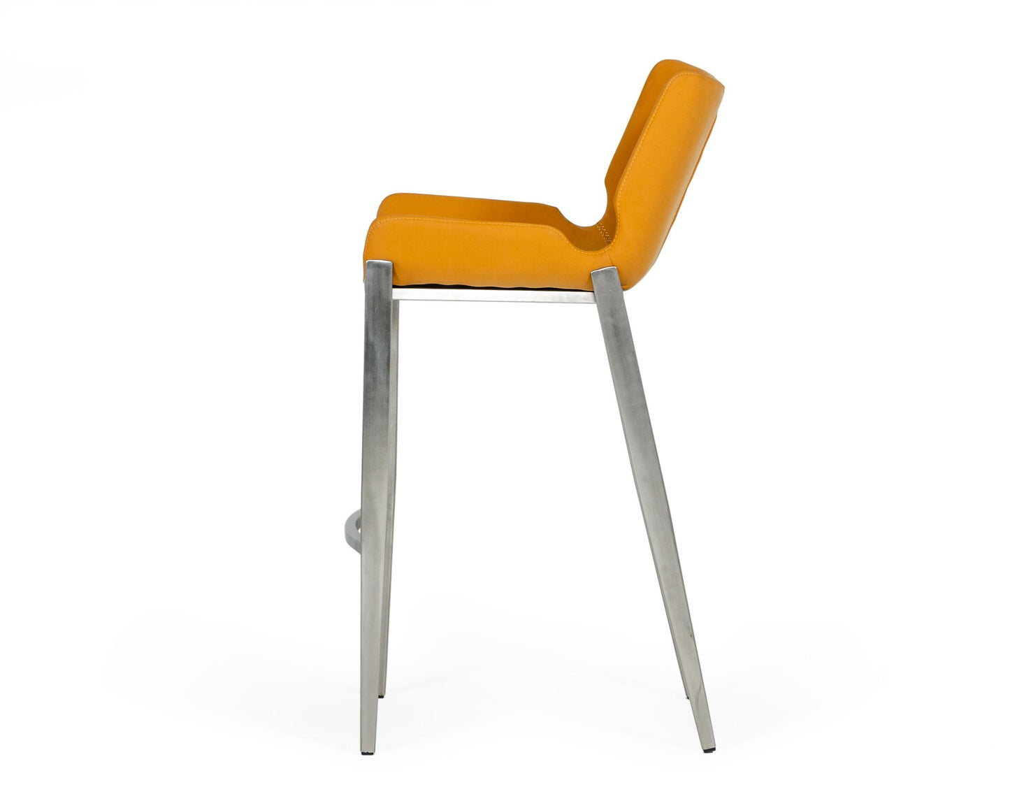 Modrest Dave Modern Orange Leatherette Bar Stool