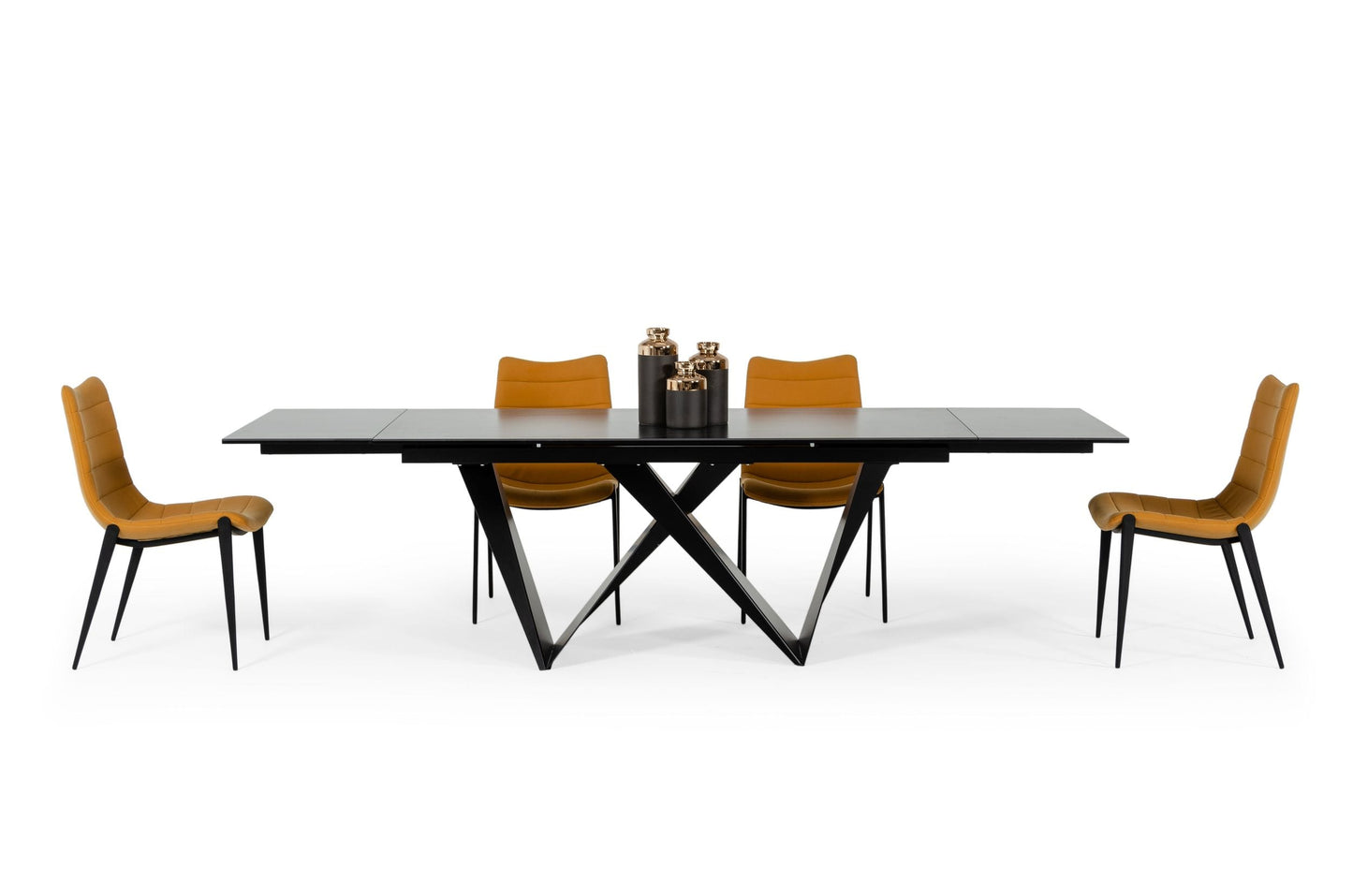 Modrest Fritz Modern Black Extendable Ceramic Dining Table