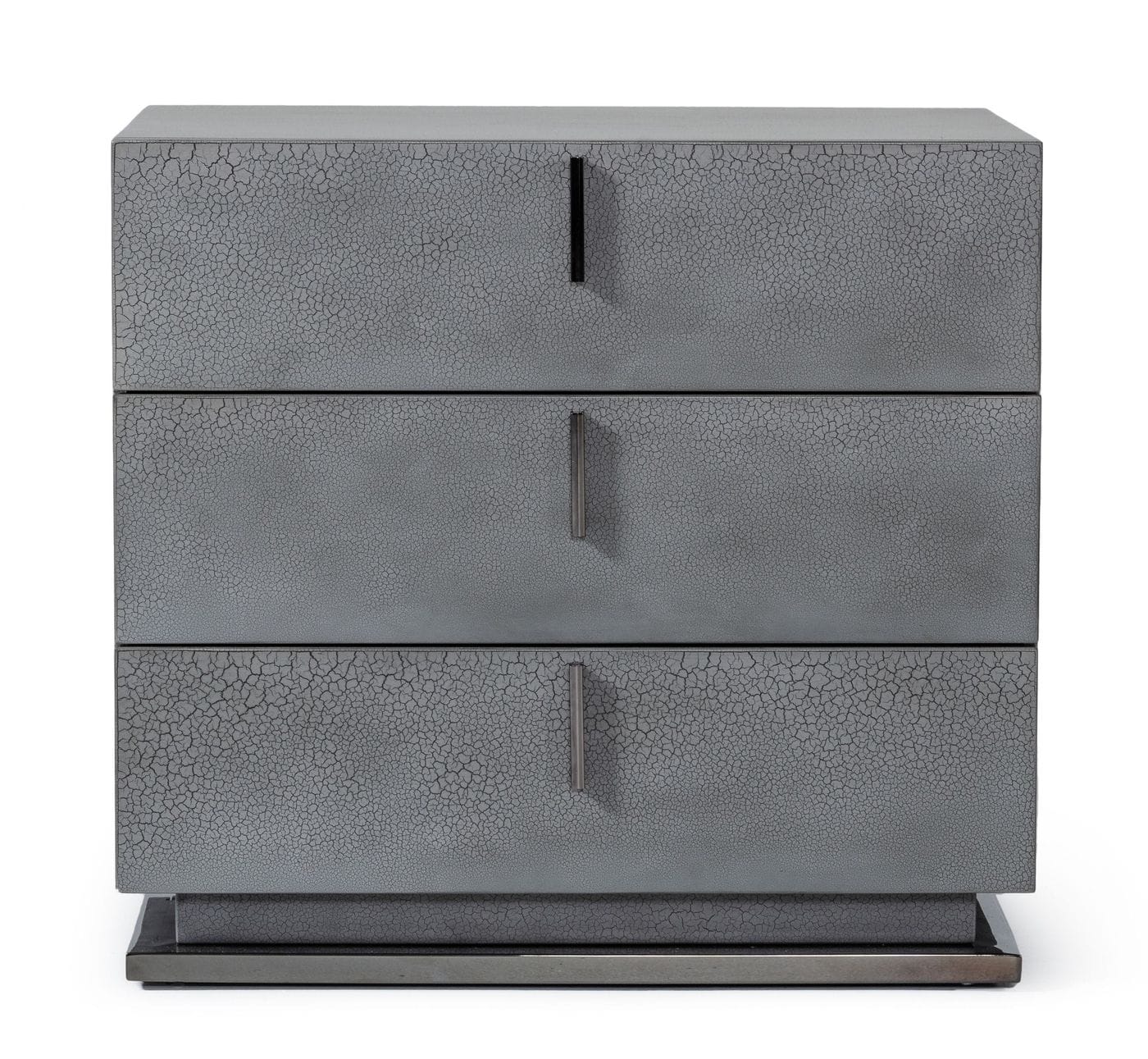 Modrest Buckley Modern Grey and Black Stainless Steel Bed w/ Nightstands
