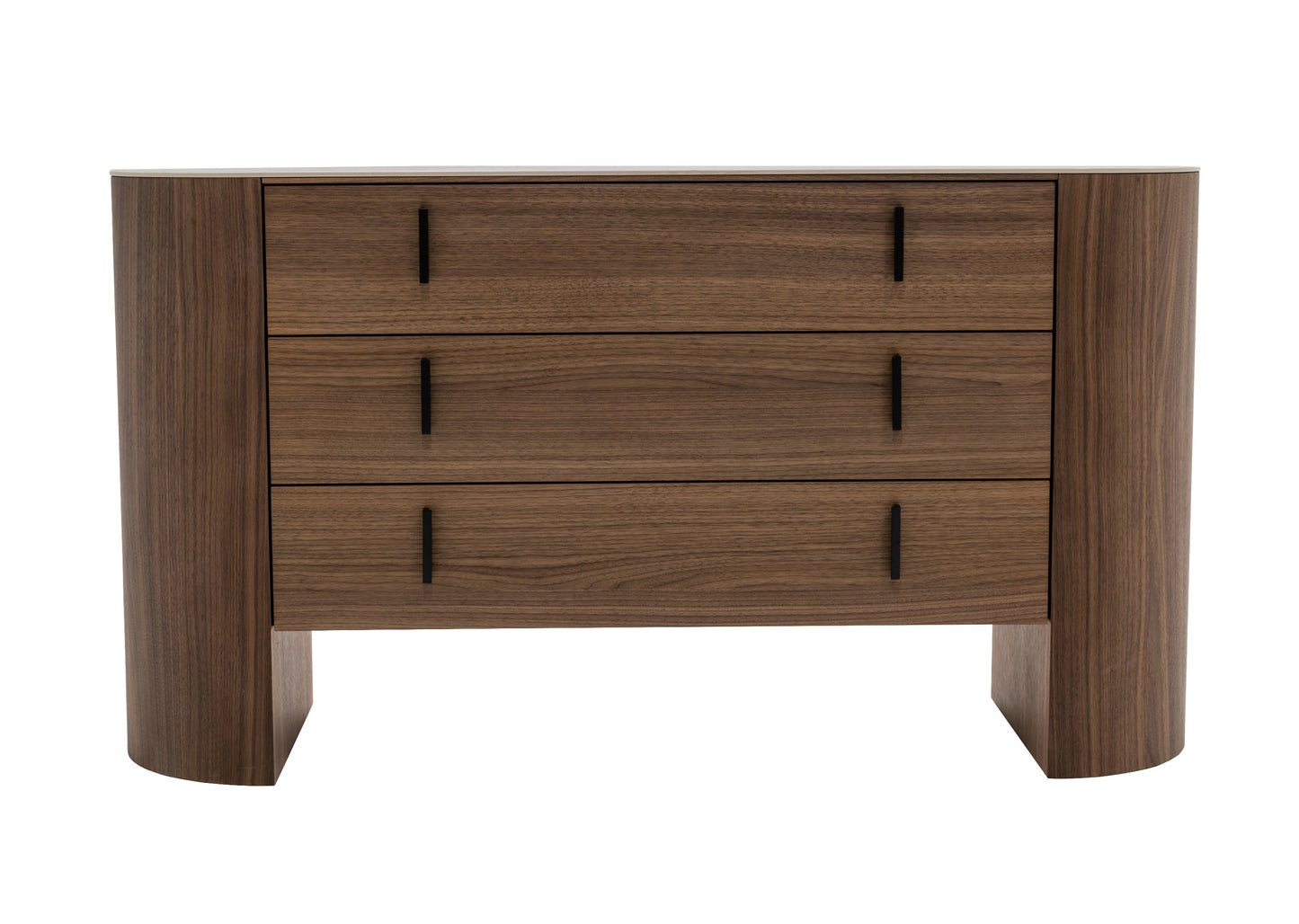 Modrest Chelton Contemporary White Ceramic and Walnut Dresser