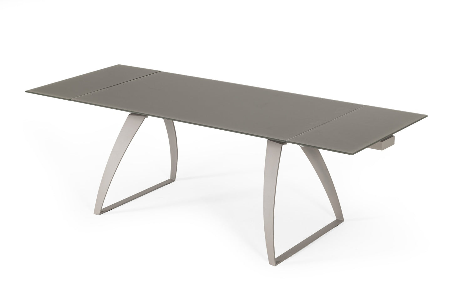 Modrest Pittson Modern Extendable Grey Glass Dining Table