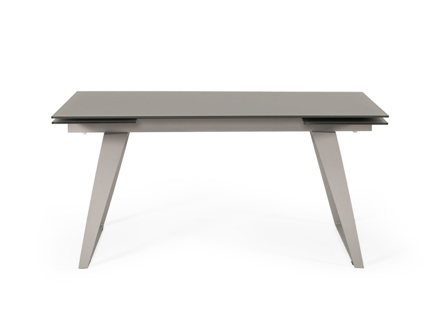 Modrest Pittson Modern Extendable Grey Glass Dining Table