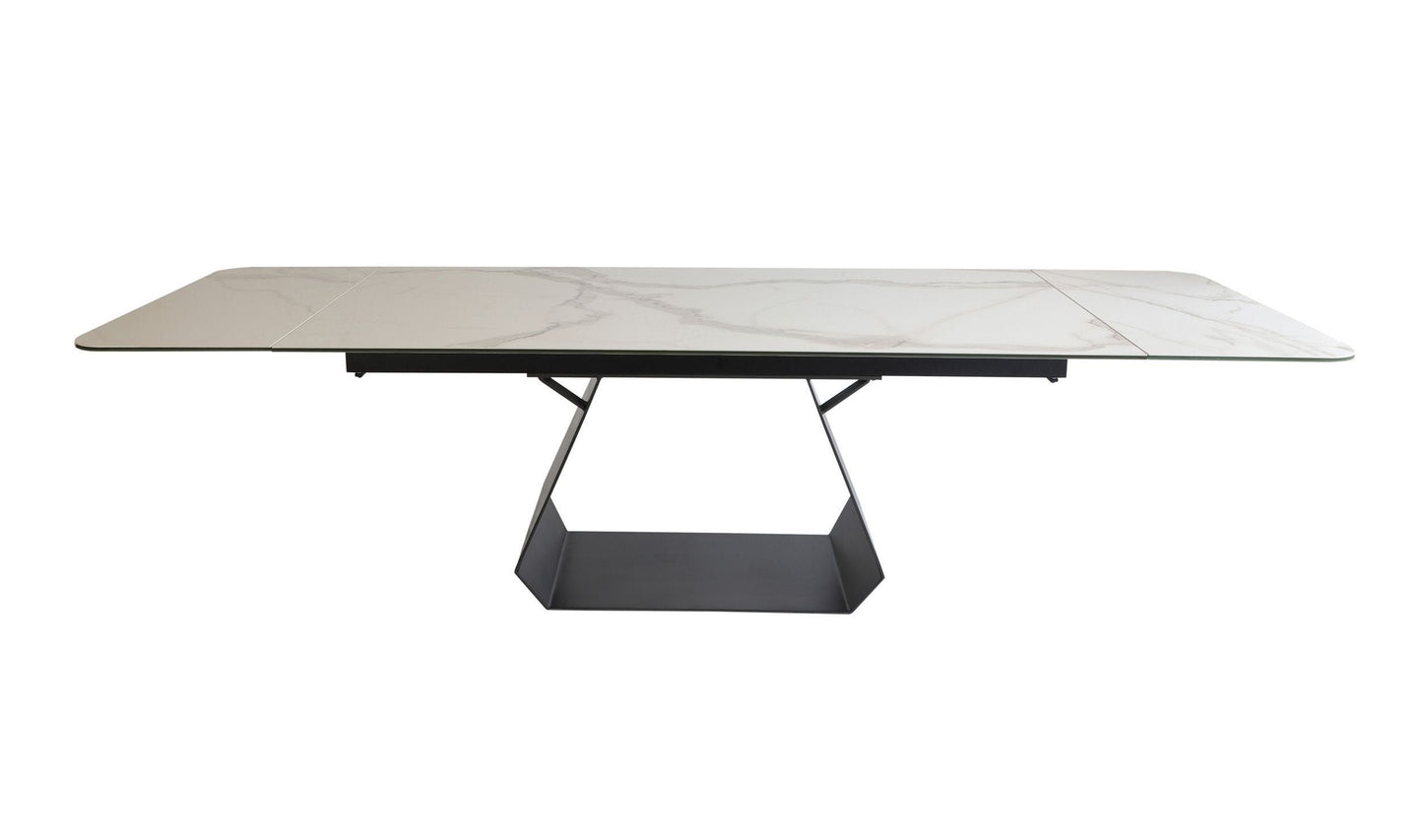 Modrest Howell Modern White Ceramic Extendable Dining Table