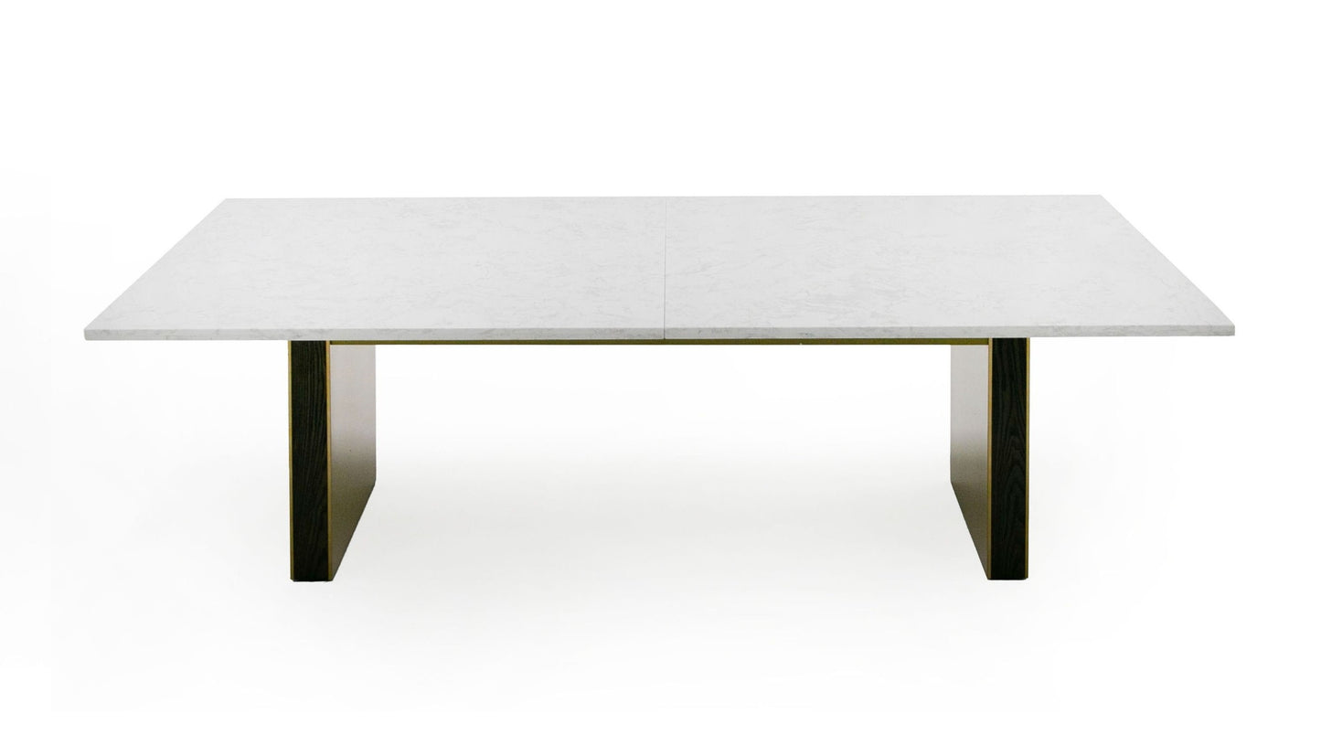 Modrest Auer White Marble and Gold Dining Table