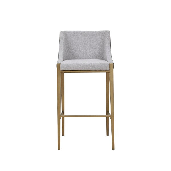 Modrest Fairview Contemporary Grey Brass Bar Stool