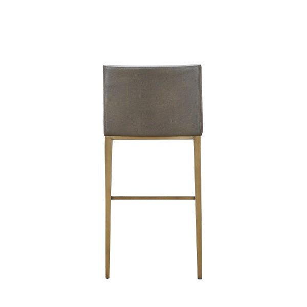 Modrest Fairview Contemporary Grey Brass Bar Stool