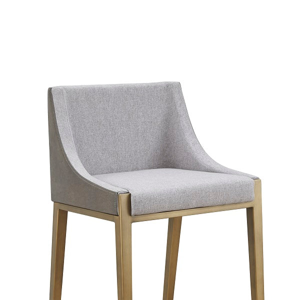 Modrest Fairview Contemporary Grey Brass Bar Stool
