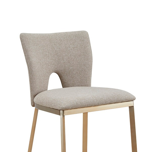 Modrest Burton Contemporary Beige Brass Counter Stool Set of Two