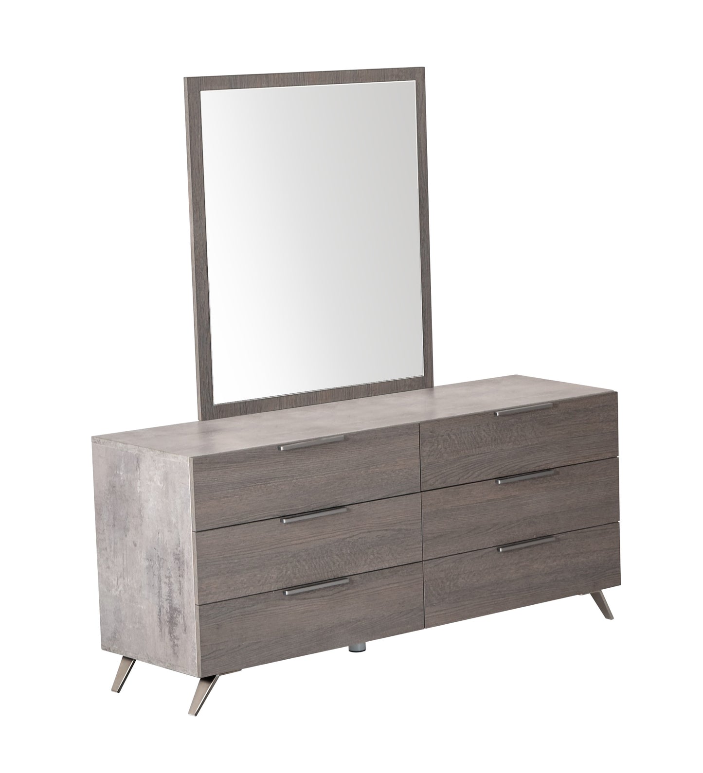 Nova Domus Bronx Italian Modern Faux Concrete and Grey Dresser and Mirror Set