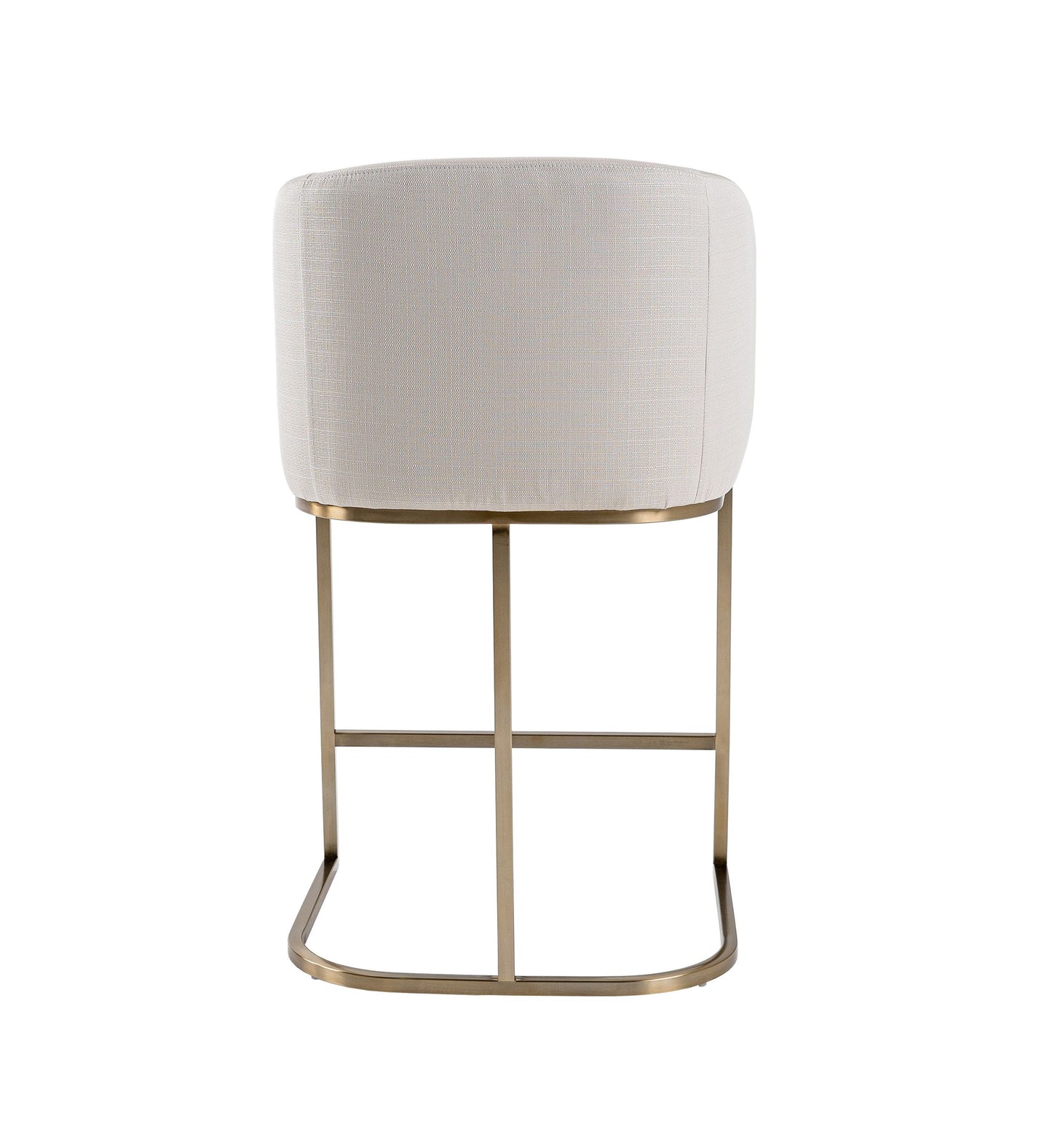Modrest Yukon Modern Off White Fabric and Brushed Brass Counter Chair