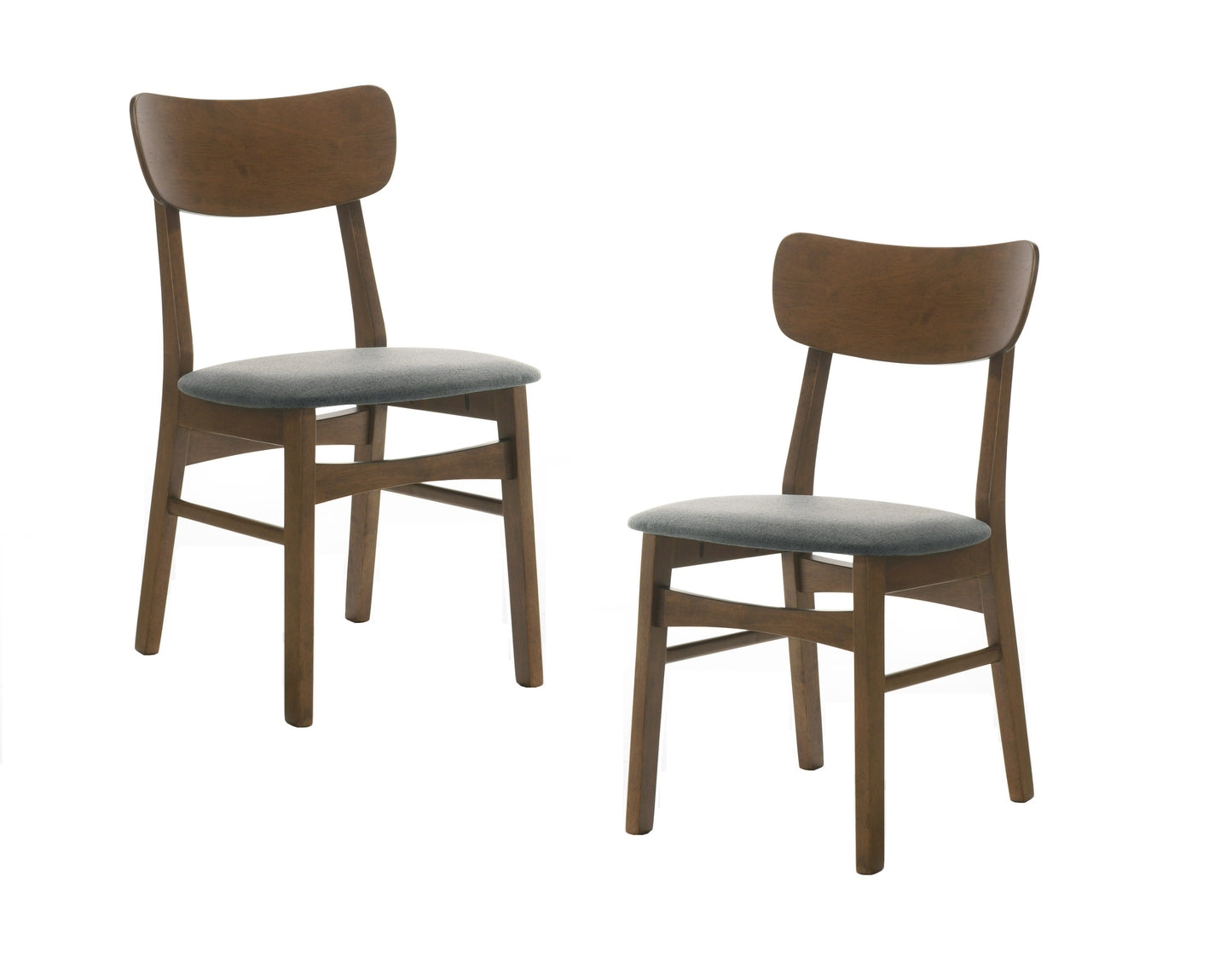 Modrest Castillo Modern Walnut and Grey Side Dining Chair