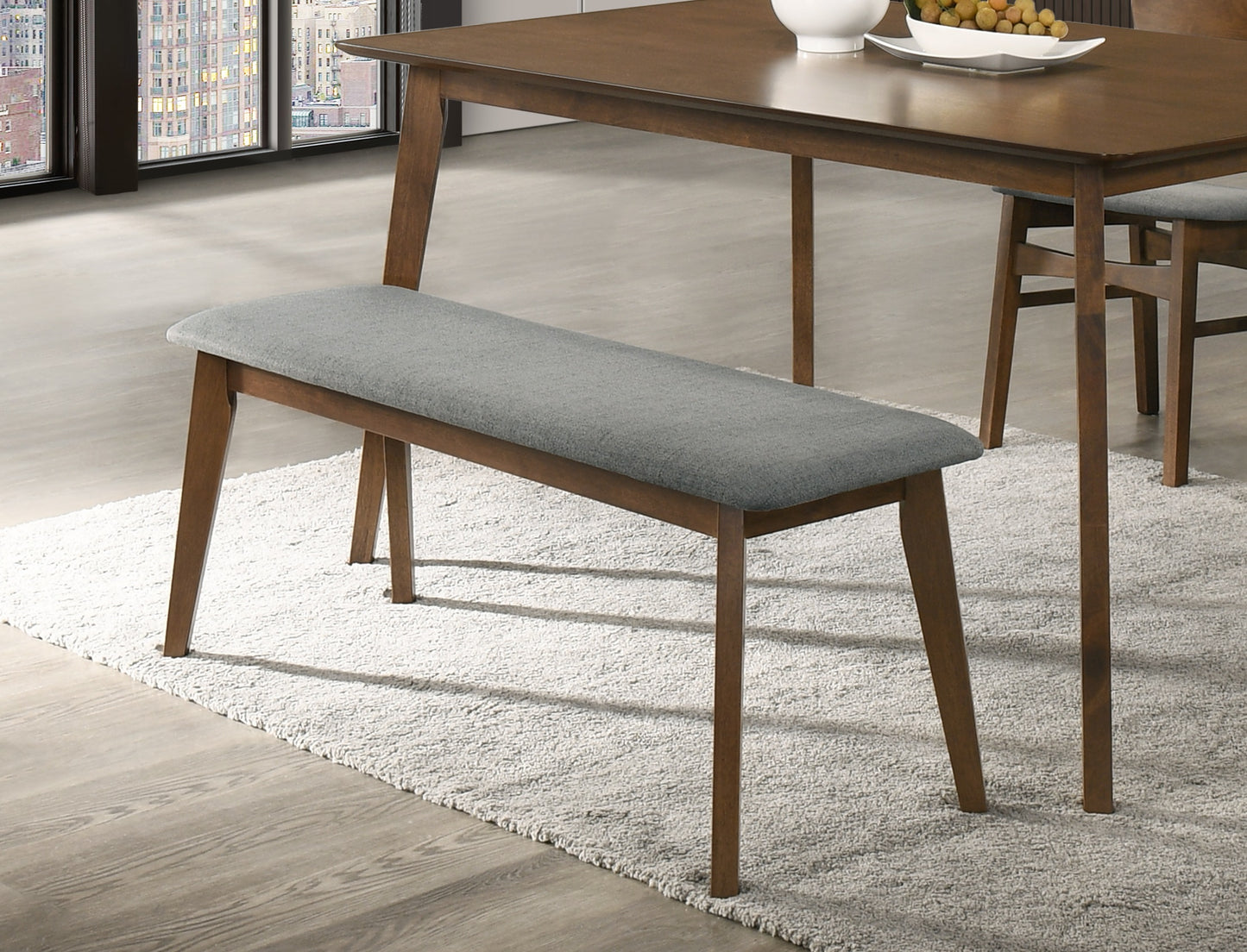 Modrest Castillo Modern Walnut Dining Bench