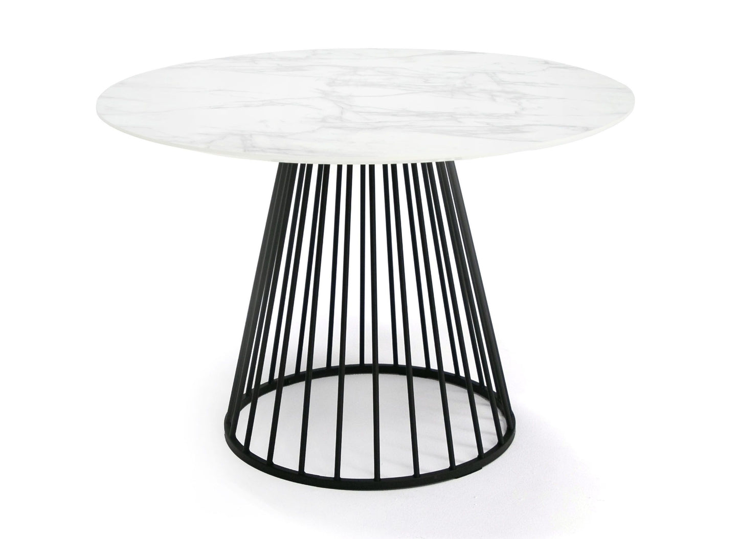 Modrest Holly Modern Round White and Black Dining Table