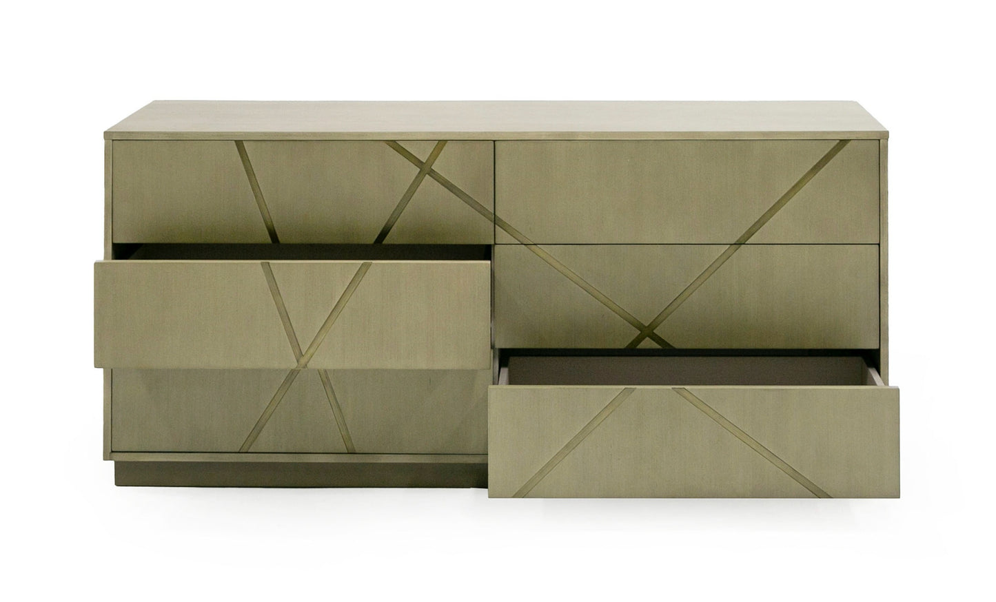 Modrest Nixa Modern Wide Birch Brushed Bronze Dresser