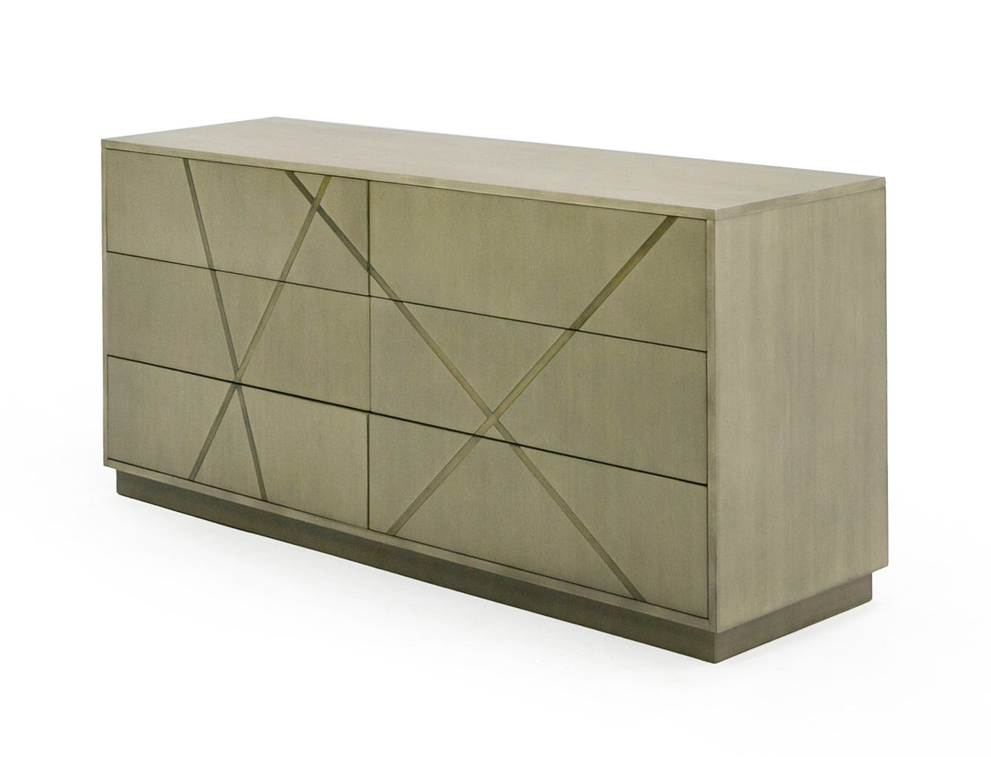Modrest Nixa Modern Wide Birch Brushed Bronze Dresser