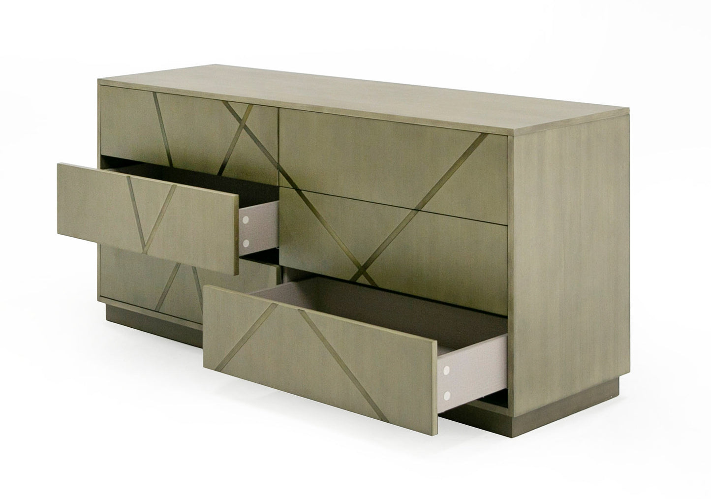 Modrest Nixa Modern Wide Birch Brushed Bronze Dresser