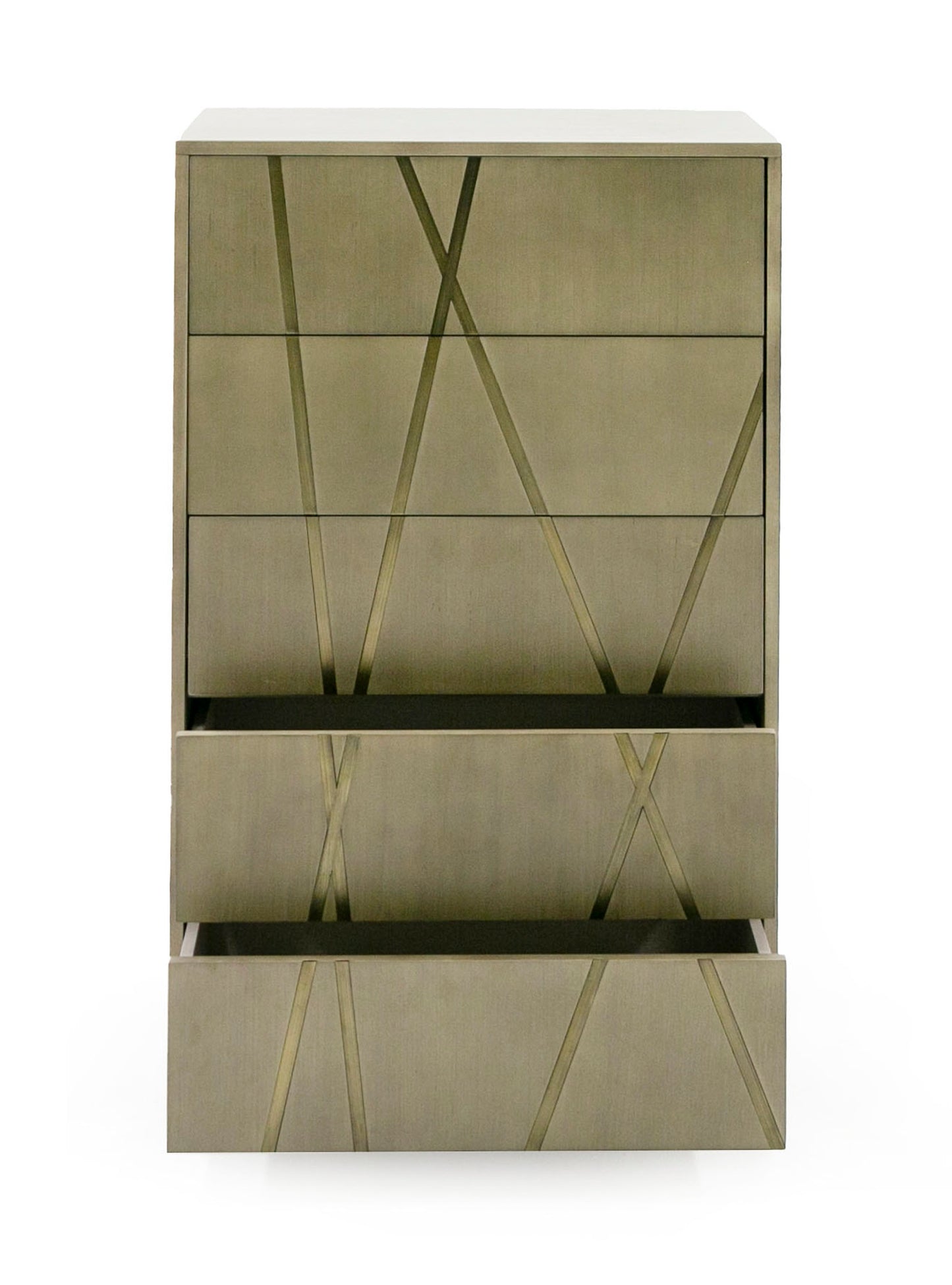 Modrest Nixa Modern Wide Birch Brushed Bronze Chest